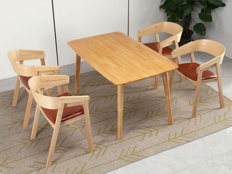 长沙实木不锈钢餐桌椅