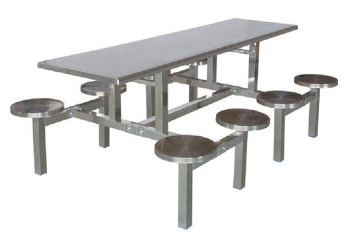 长沙多人位不锈钢连体餐桌椅