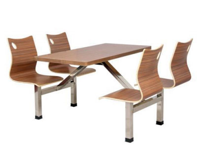 长沙玻璃钢食堂餐桌椅连体餐桌椅